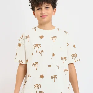 T-shirt Garçon Off-White à Imprimé Palmiers – Style Décontracté et Estival - TSH25SPRO32733TB1