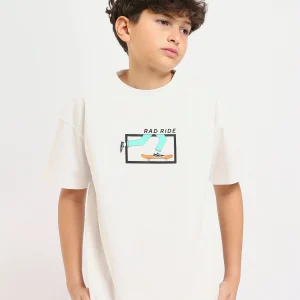 T-shirt Garçon Oversized – Style Décontracté avec Imprimé ‘RAD RIDE’ - TSH25SPRO35101TB1