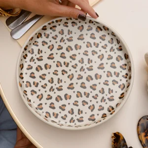 Assiette céramique léopard coeur