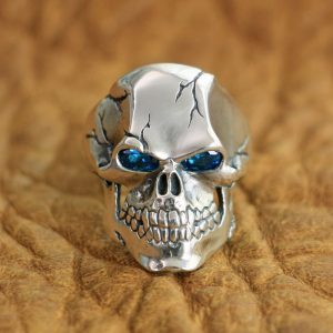 Bague skull argent homme