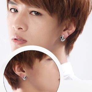 Boucle d&rsquo;oreille croix argent