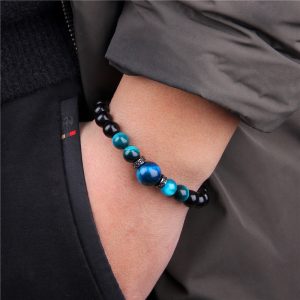 Bracelet homme pierre bleu