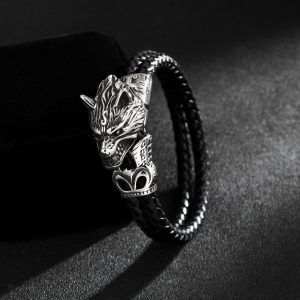 Bracelet homme tête de loup