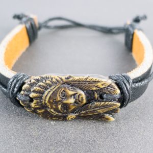 Bracelet indien cuir homme