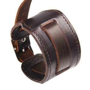 Bracelet large cuir homme