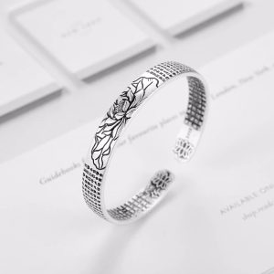 Bracelet lotus homme argent