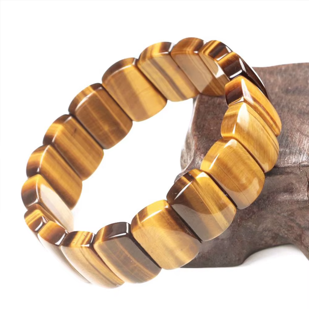 Bracelets pierres plates œil de tigre