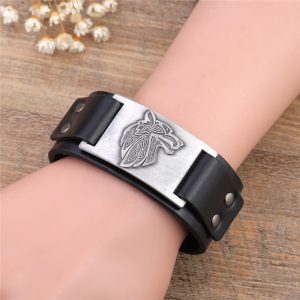 Bracelet viking tête de loup