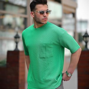 t‑shirt oversize homme tricot avec poche coton