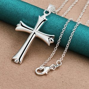 Collier croix homme argent