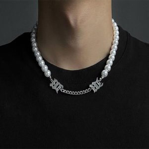 Collier grosse perle blanche