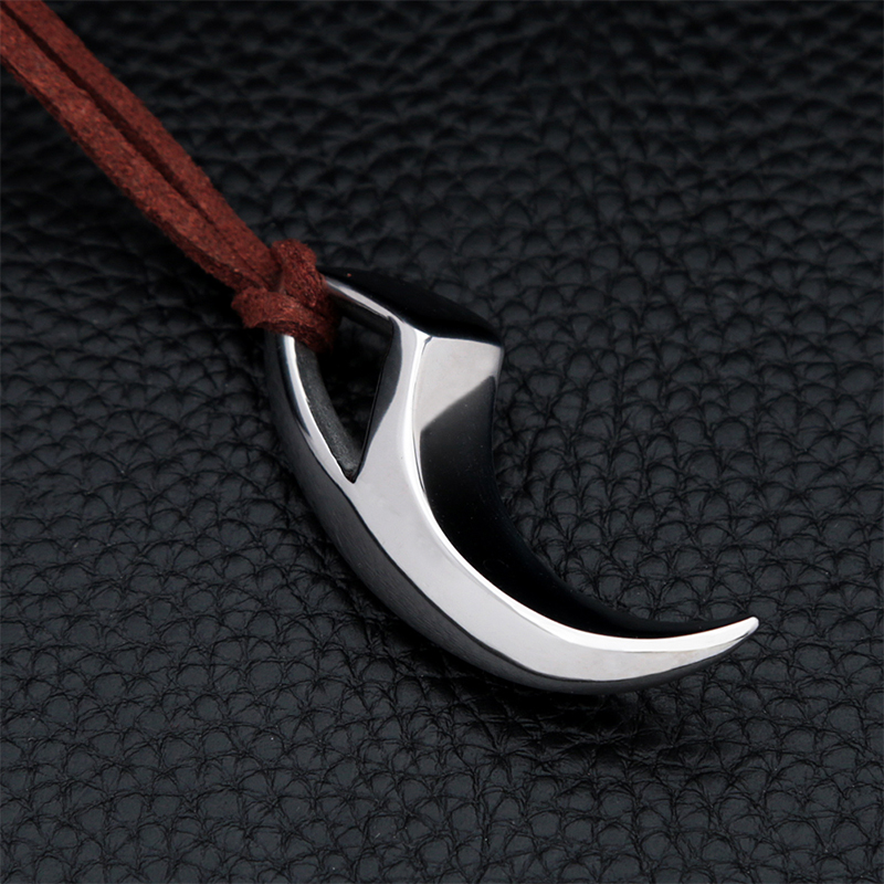 Collier homme cuir acier inoxydable – Image 4