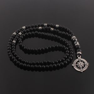 Collier homme perle noire