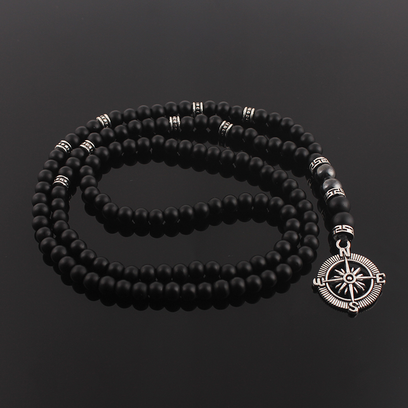 Collier homme perle noire