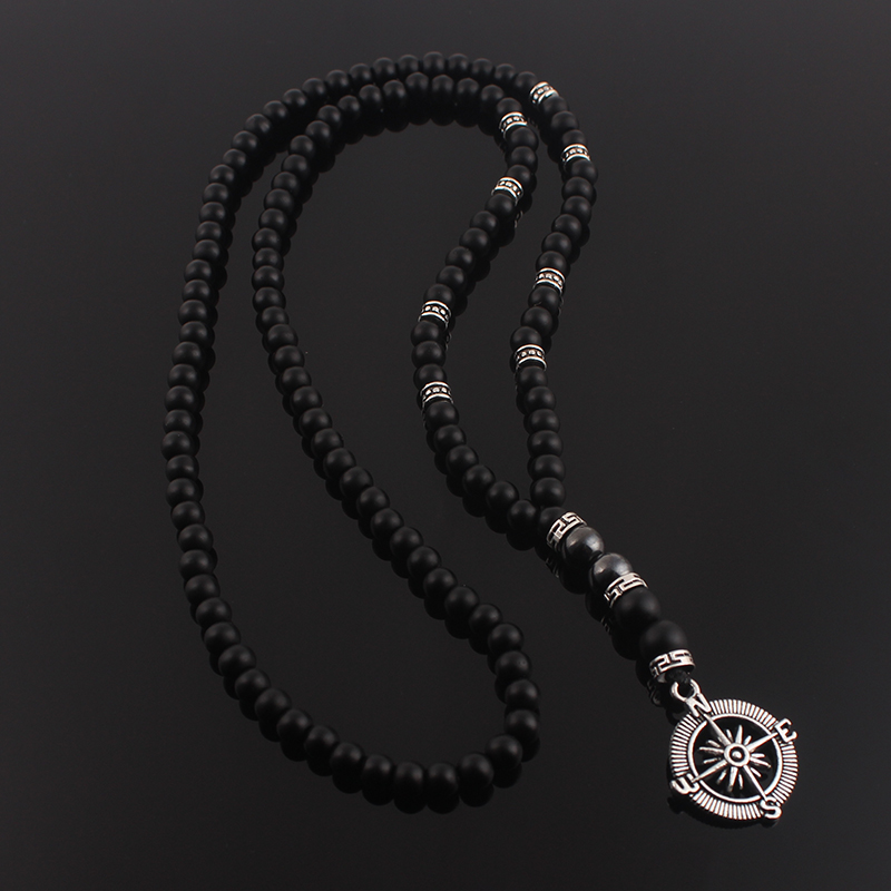 Collier homme perle noire – Image 3