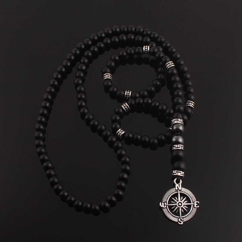 Collier homme perle noire – Image 4