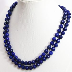 Collier perle bleu marine