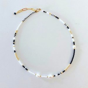 Collier perles de verre multicolores