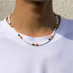 Collier petite perle couleur
