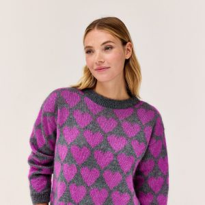 Cathy gris chiné / fuchsia