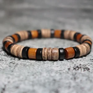 Bracelet homme en perle de bois