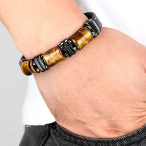 Bracelet œil de tigre pour homme