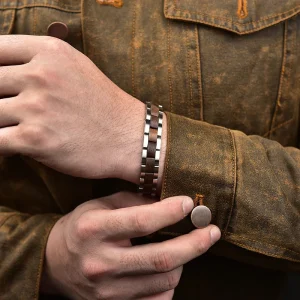 Bracelet hommes bois acier