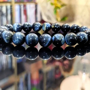 Bracelet œil de tigre bleu