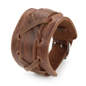 Bracelet cuir large homme