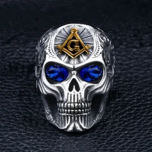 Bague acier biker et gothique