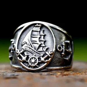 Bague homme argent biker
