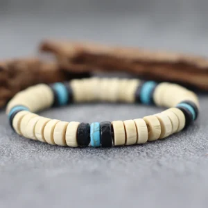 Bracelet en perle de bois pour homme