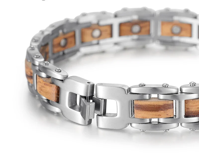 Bracelet homme bois et acier – Image 6