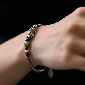 Bracelet cordon argent