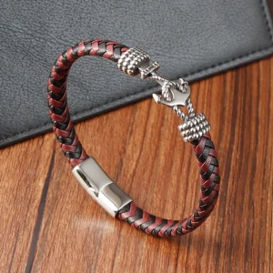 Bracelet ancre cuir