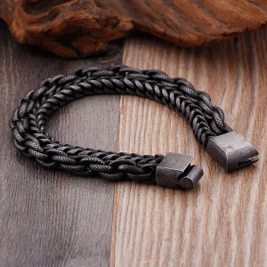 Bracelet acier noir homme