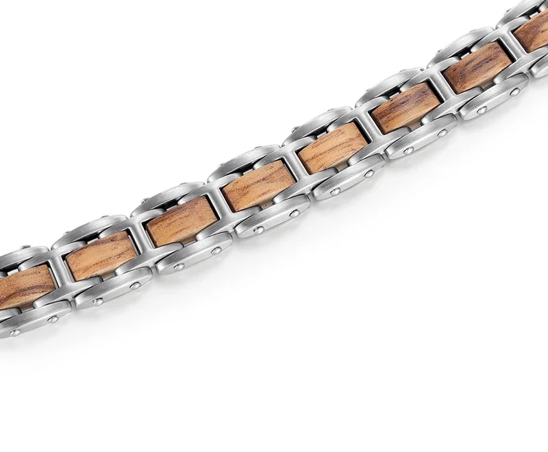 Bracelet homme bois et acier – Image 8