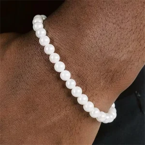 Bracelet perle blanche