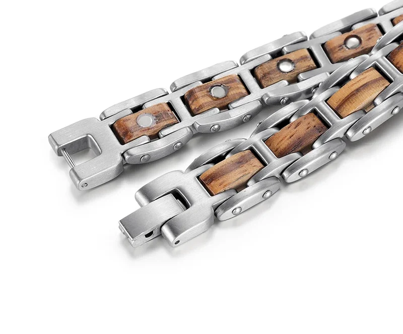 Bracelet homme bois et acier – Image 5
