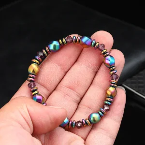 Bracelet hématite arc en ciel