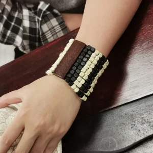 Bracelet perle de bois homme