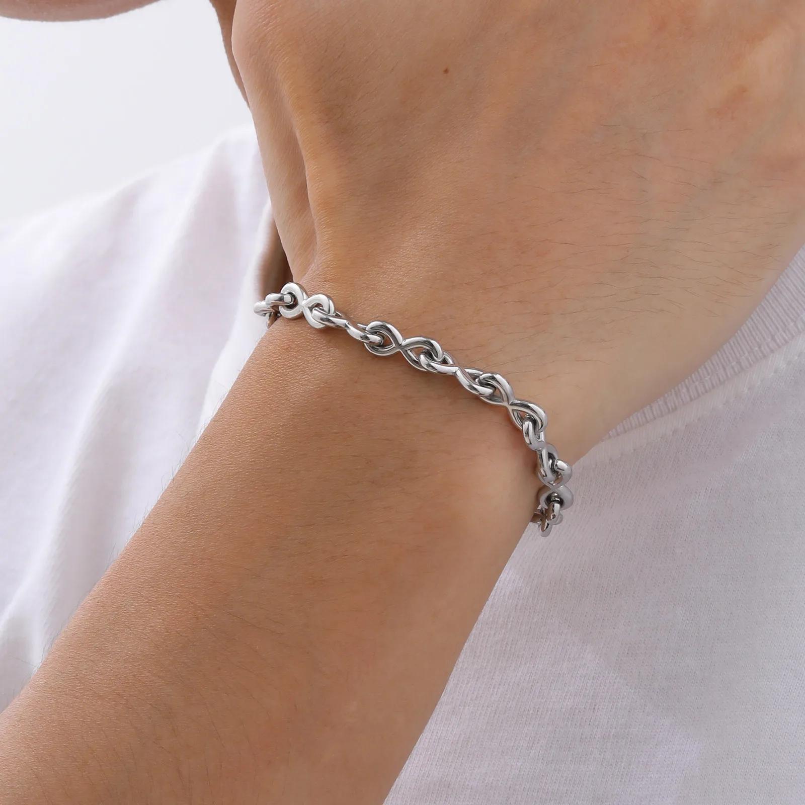 Bracelet infini acier inoxydable – Image 2