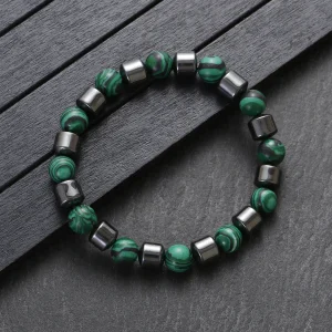 Bracelet hématite et malachite