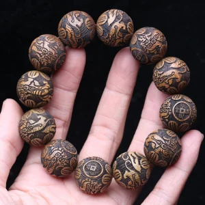 Bracelet boule en bois
