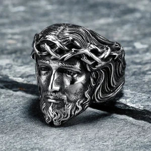 Bague biker christ