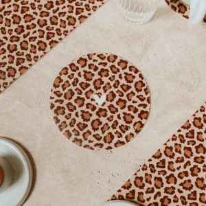 6 dessous de verre vinyle léopard