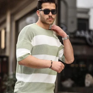 t‑shirt oversize homme tricot rayé