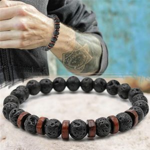 Bracelet bois et pierre