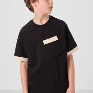 T‑shirt garçon oversize coton doux avec poche