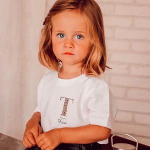 Tee-shirt blanc Initiale Bébé et enfant